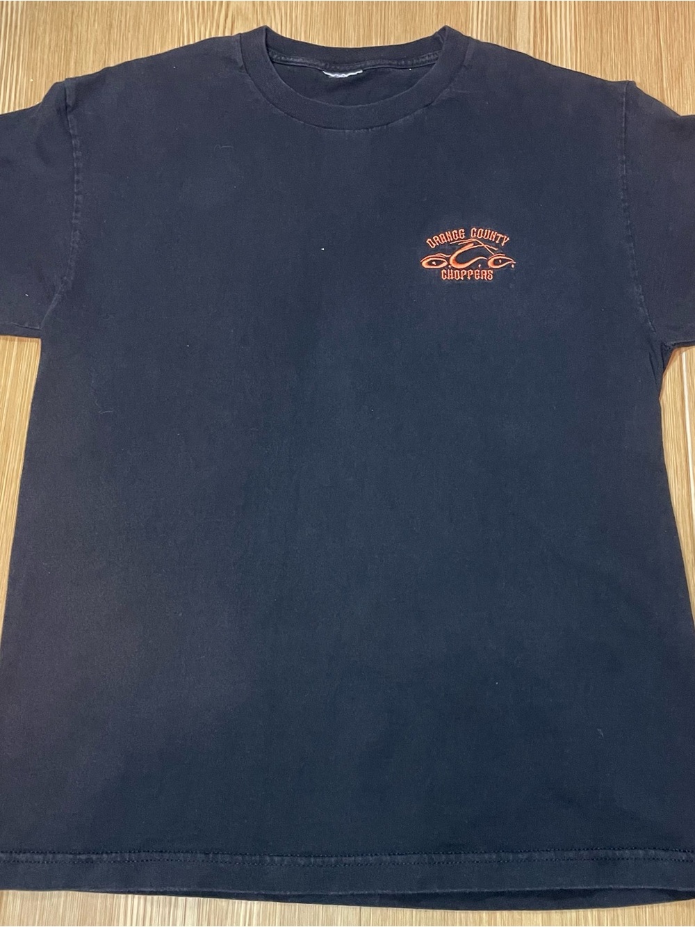 Vintage Orange County Choppers Embroidered Small Logo T-Shirt Black Medium
